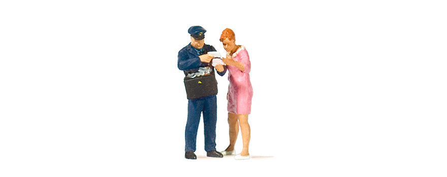 Preiser 28204 HO Scale Postal Delivery -- Postman & Lady