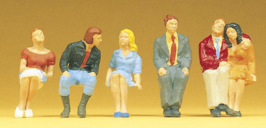 Preiser 65306 O Scale Modern Seated Passengers Figure Set (6)