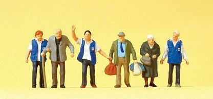 Preiser 10544 HO Scale Passengers Travelers Aid Personnel w/Elderly