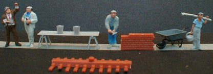 Preiser 10251 HO Scale People Working Bricklayers/Accessories