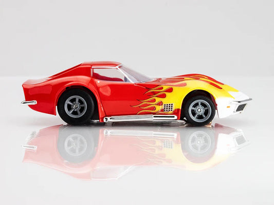 AFX 22055 Corvette 1970 Red w Yellow Wildfire Ho Slot Car