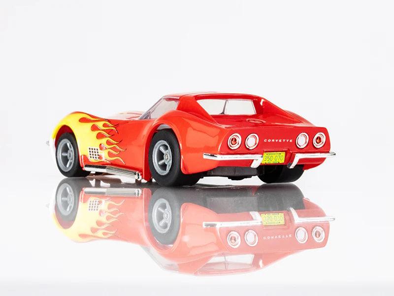 AFX 22055 Corvette 1970 Red w Yellow Wildfire Ho Slot Car
