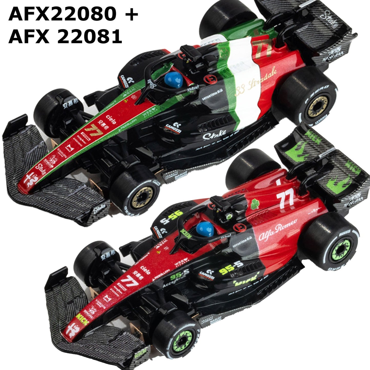 AFX Alfa Romeo 2023 F1 Monza Spa HO Slot Car 22080 22081 Formula One