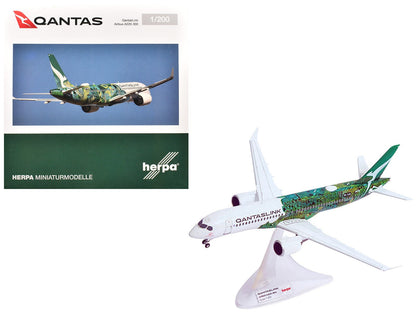 Airbus A220-300 Commercial Aircraft "QantasLink Flying Art Series - Minyma Kutjara Tjukurpa" (VH-X4A) White with Green Graphics 1/200 Diecast Model by Herpa  free shipping USA