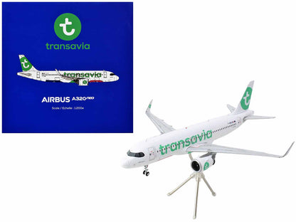 Airbus A320neo Commercial Aircraft "Transavia Airlines" (F-GNEO) White with Green Tail "Gemini 200" Series 1/200 Diecast Model Airplane by GeminiJets  free shipping USA