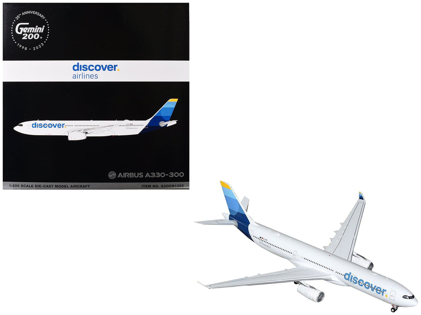 Airbus A330-300 Commercial Aircraft "Discover Airlines" (D-AIKK) White with Blue Tail "Gemini 200" Series 1/200 Diecast Model Airplane by GeminiJets  free shipping USA