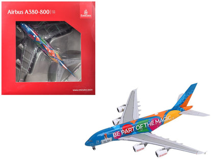 Airbus A380-800 Commercial Aircraft "Emirates Airlines - Destination Dubai" (A6-EES) Blue with Graphics 1/400 Diecast Model Airplane by GeminiJets  free shipping USA