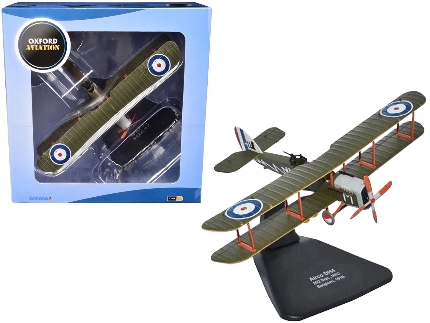 Airco DH4 Bomber Plane "202 Squadron RFC" (1918) "Oxford Aviation" Series 1/72 Diecast Model Airplane by Oxford Diecast  free shipping USA