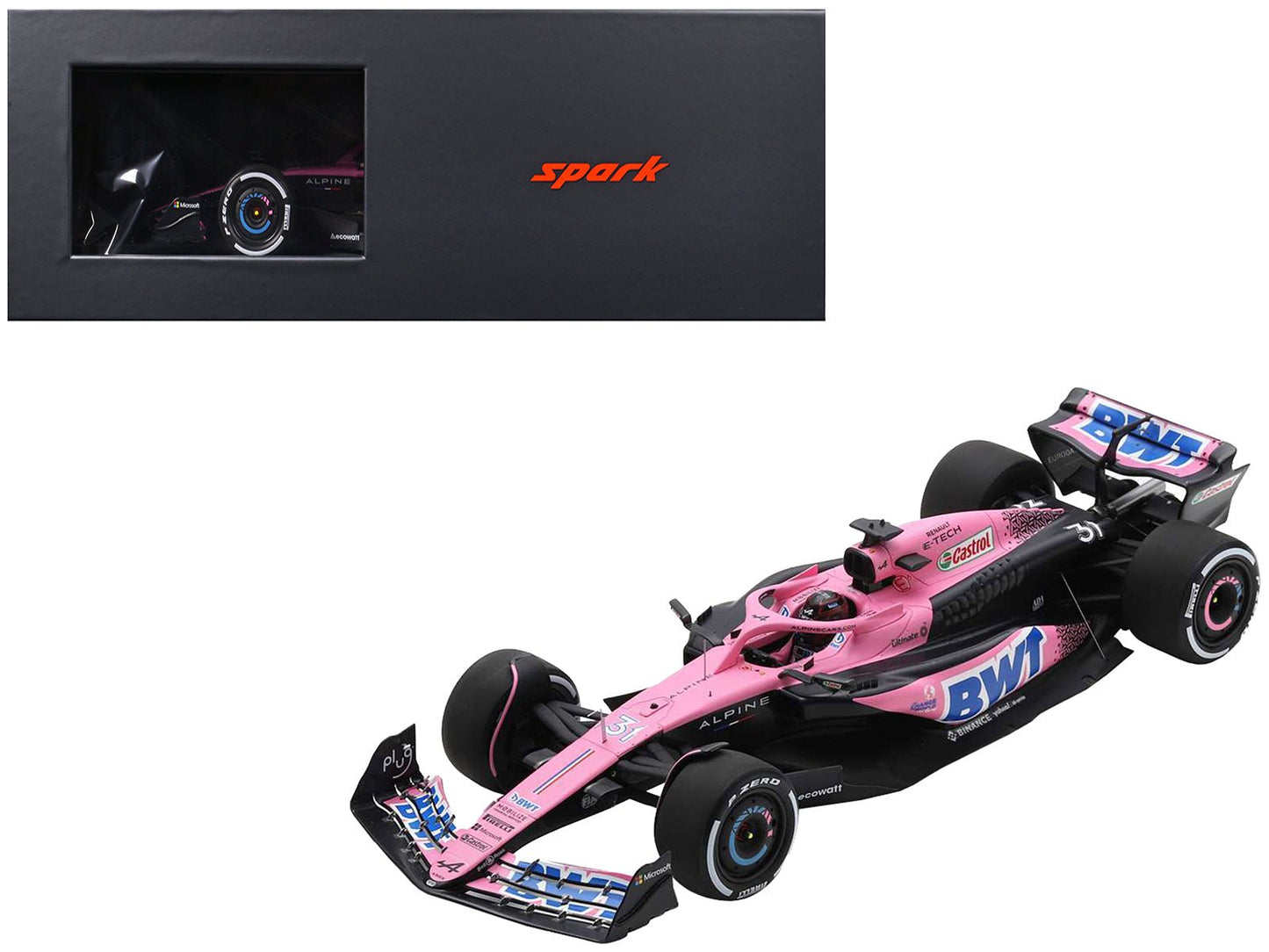 Alpine A523 #31 Esteban Ocon "BWT" Formula One F1 Saudi Arabian GP (2023) with Acrylic Display Case 1/18 Model Car by Spark  free shipping USA