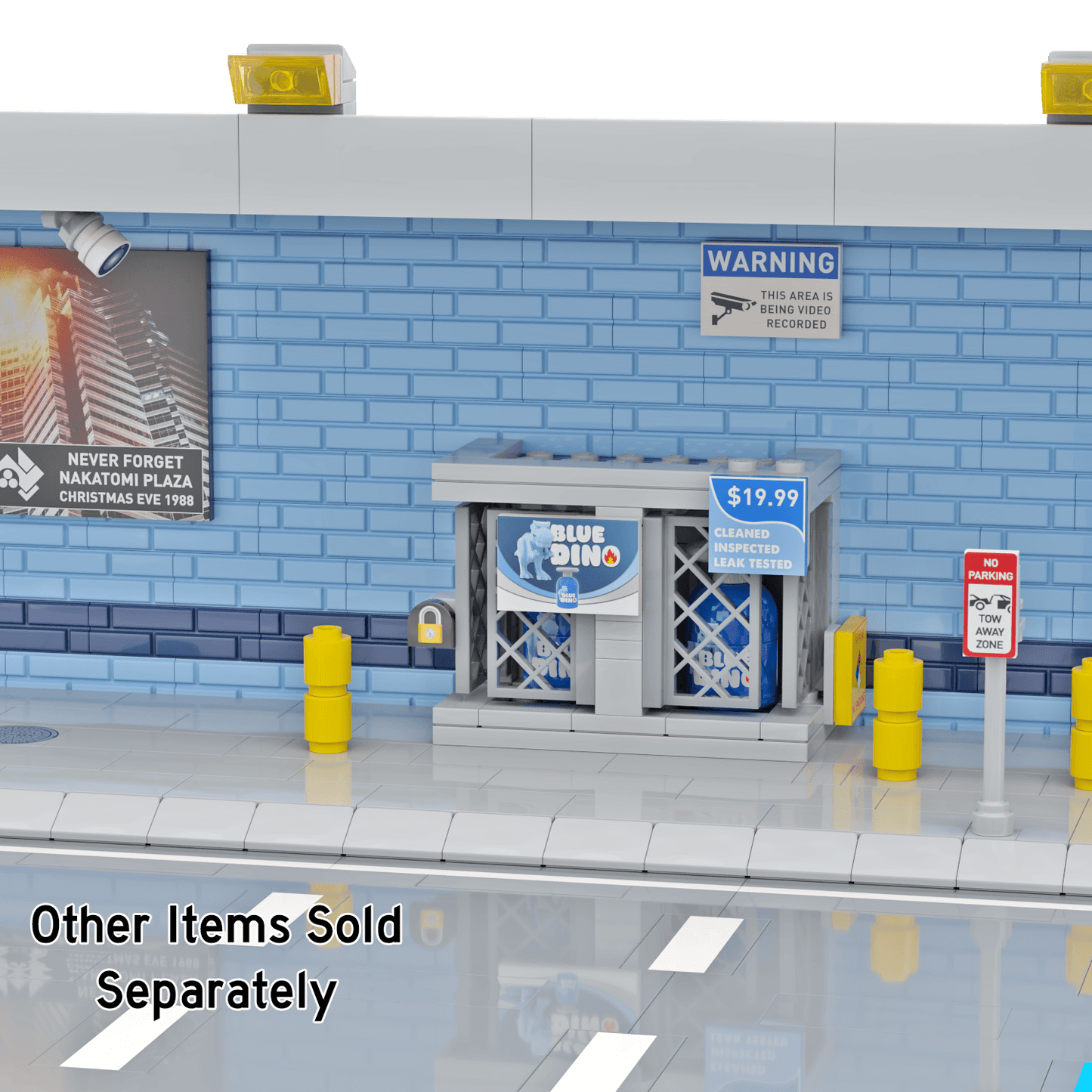 “Blue Dino” Propane Exchange - Gas Station - Minifig Scale Custom Set - Made Using LEGO® Parts