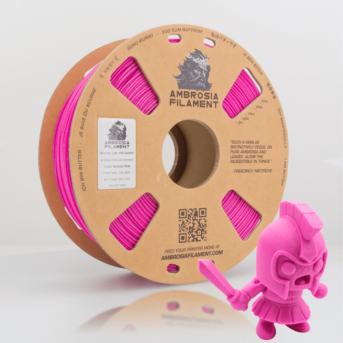 AMBROSIA ASA Galactic Filament of the Gods (Glitter / Sparkle) - 1KG Bambu AMS Friendly Cardboard Spools Premium 3D Printing Filament