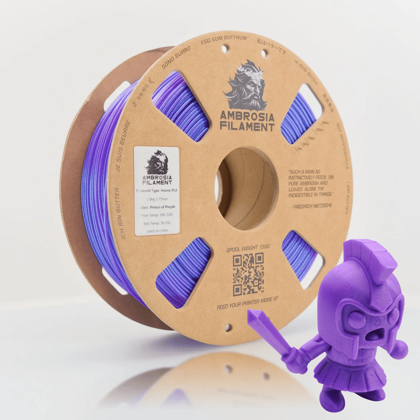 AMBROSIA Dolos Color Shifting ASA Filament of the Gods - 1KG Bambu AMS Friendly Cardboard Spools Premium 3D Printing Filament