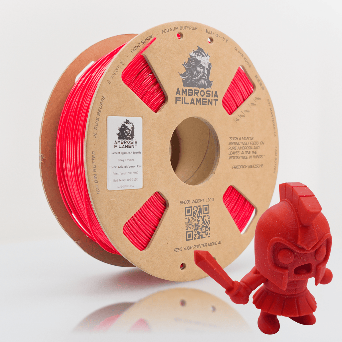 AMBROSIA Galactic (Sparkle) PLA Filament of the Gods - 1KG Bambu AMS Friendly Cardboard Spools Premium 3D Printing Filament