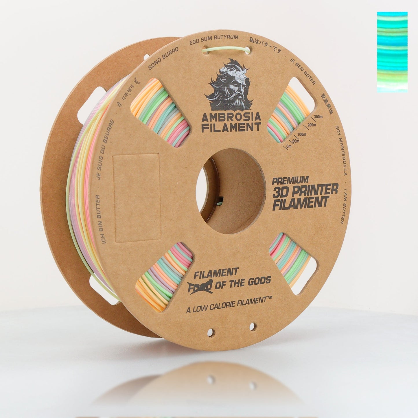 AMBROSIA PLA Filament of the Gods - 1KG Bambu AMS Friendly Cardboard Spools Premium 3D Printing Filament
