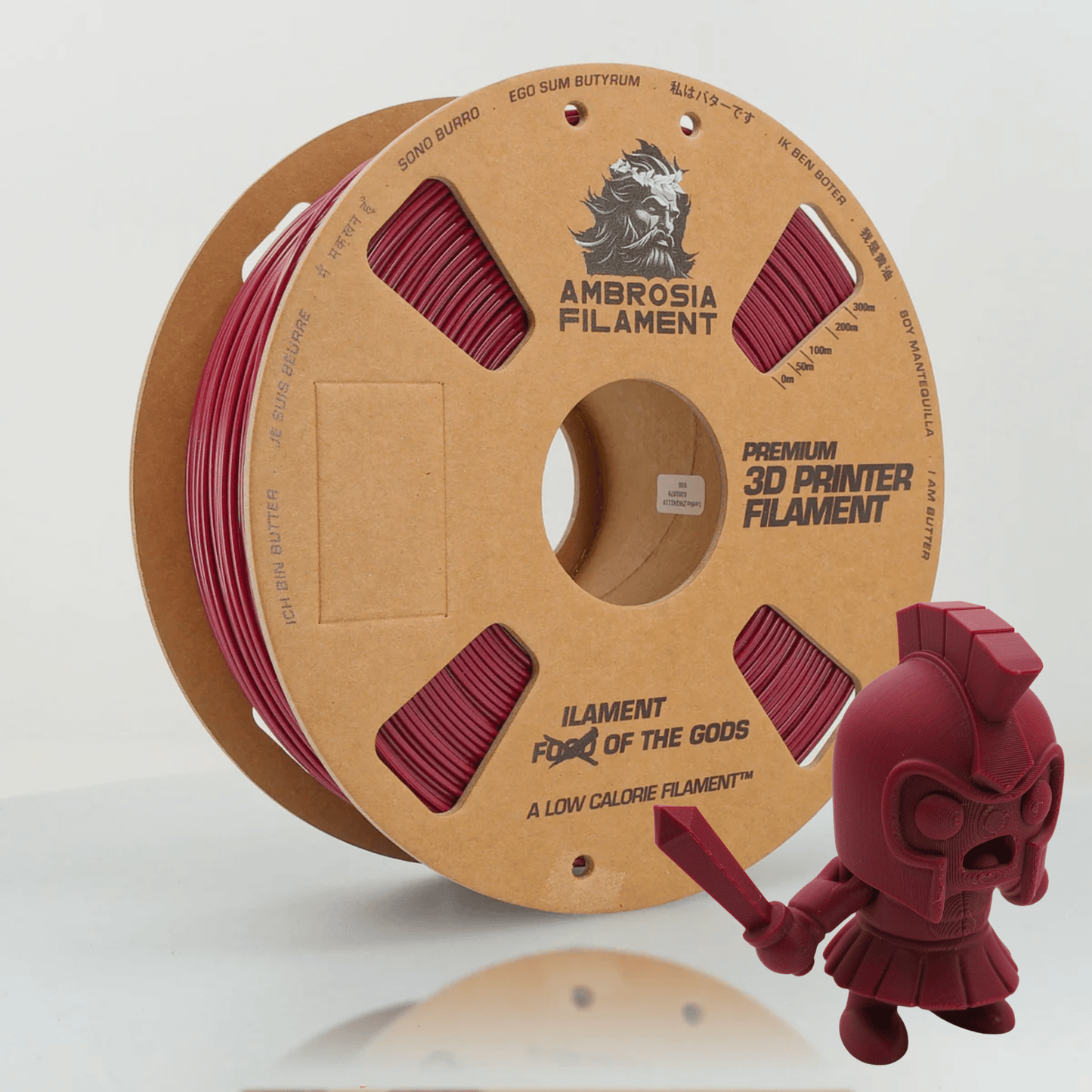 AMBROSIA PLA Filament of the Gods - 1KG Bambu AMS Friendly Cardboard Spools Premium 3D Printing Filament