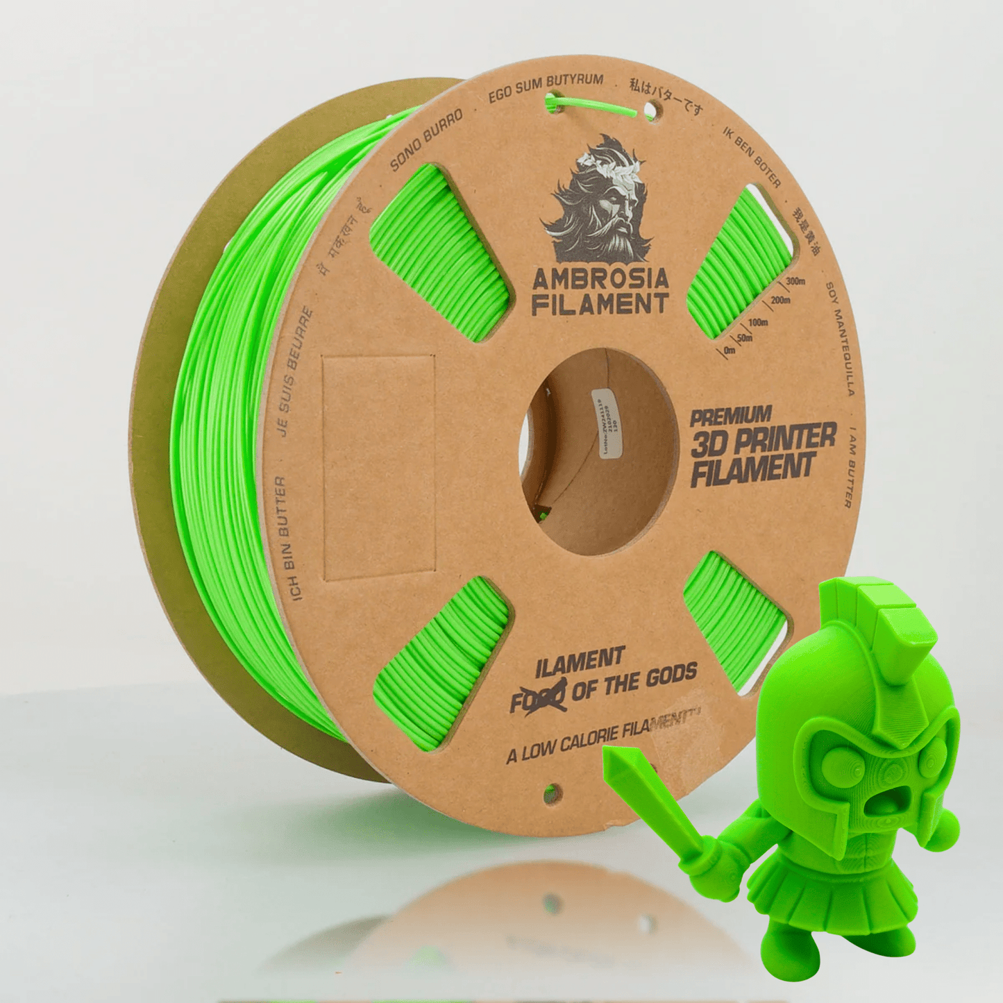 AMBROSIA PLA Filament of the Gods - 1KG Bambu AMS Friendly Cardboard Spools Premium 3D Printing Filament