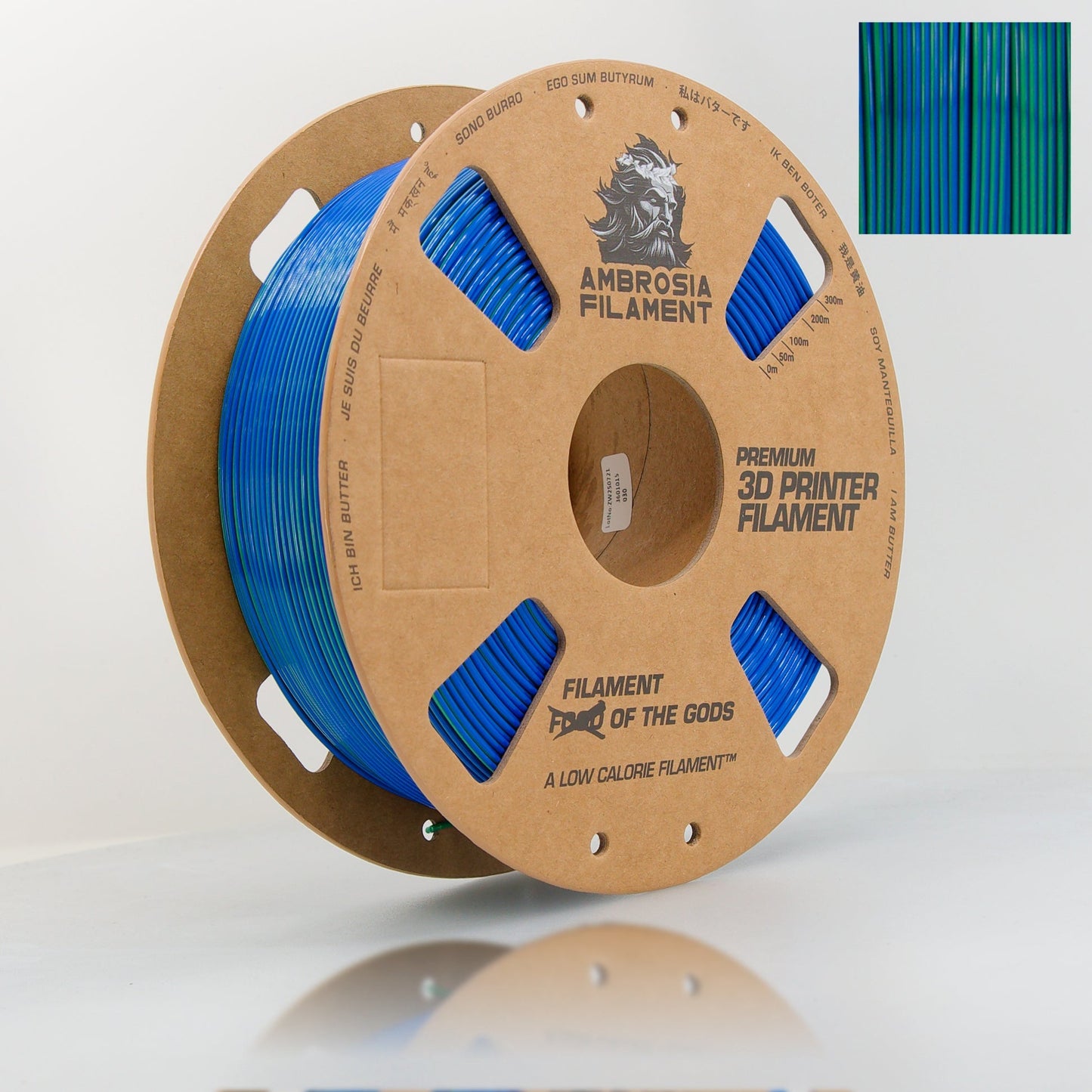 AMBROSIA SILK PLA Filament of the Gods - 1KG Bambu AMS Friendly Cardboard Spools Premium 3D Printing Filament