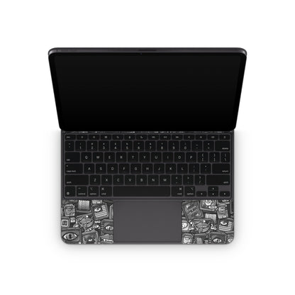 Distraction Tactic B&W - Apple Magic Keyboard for iPad Skin