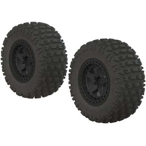 Arrma AR550042 Booots Fortress Short Course Tire / Wheel Set Glued Granite Senton