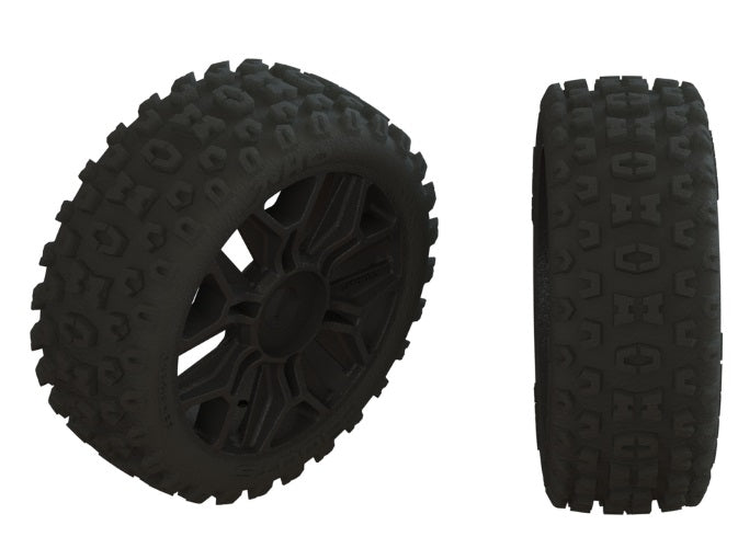 Arrma AR550057 Dboots '2HO' Tire Set Glued (Black) (2) Typhon
