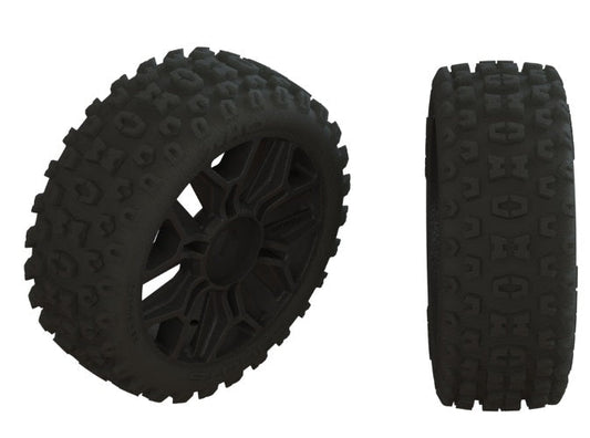 Arrma AR550057 Dboots '2HO' Tire Set Glued (Black) (2) Typhon
