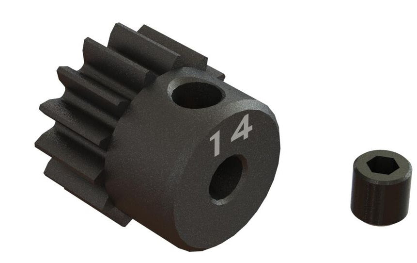 Arrma ARA311076 14T 0.8Mod 1/8" Bore CNC Steel Pinion Gear