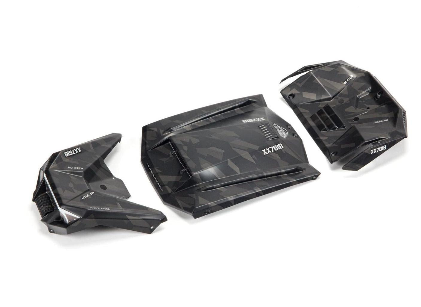 Arrma ARA411023 Exterior Body Panels Painted Black Camo FIRETEAM