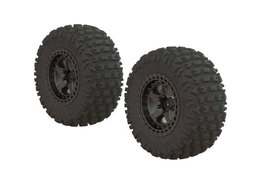 Arrma ARA550087 Dboots 'Fortress SC Tire Set Glued Gun Metal (2) Senton 3S