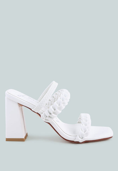 arnie Ddual braided strap block heel sandals by London Rag