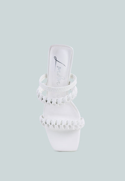 arnie Ddual braided strap block heel sandals by London Rag