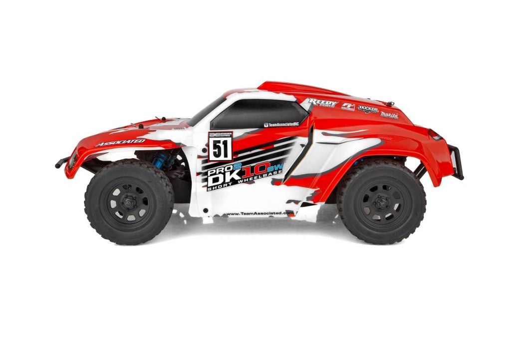 Associated 90039 Pro2 DK10SW 1/10 Electric Dakar Buggy RTR, Red/White