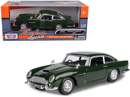Aston Martin DB5 RHD (Right Hand Drive) Dark Green "Timeless Legends" Series 1/24 Diecast Model Car by Motormax  free shipping USA