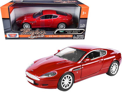 Aston Martin DB9 Coupe Red "Timeless Legends" 1/24 Diecast Model Car by Motormax  free shipping USA