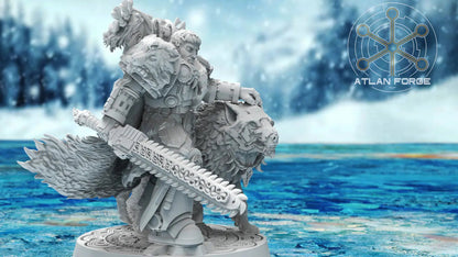 Valen Asgardian Commander by Atlan Forge 28/32mm Scale Miniature, 45mm tall