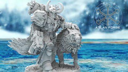 Valen Asgardian Commander by Atlan Forge 28/32mm Scale Miniature, 45mm tall