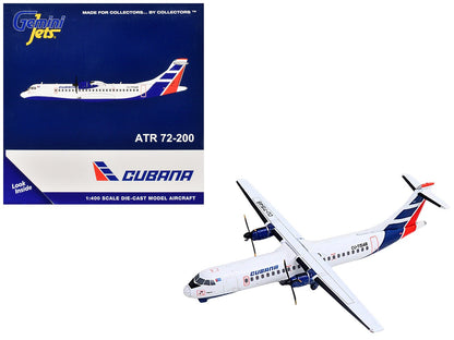 ATR 72-200 Commercial Aircraft "Cubana Airlines" (CU-T1548) White with Red and Blue Stripes 1/400 Diecast Model Airplane by GeminiJets  free shipping USA
