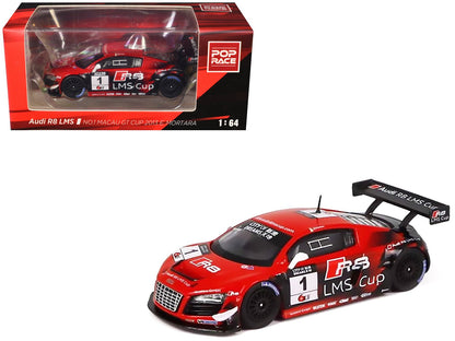 Audi R8 LMS #1 Edoardo Mortara Winner "Macau GT Cup" (2013) 1/64 Diecast Model Car by Pop Race  free shipping USA