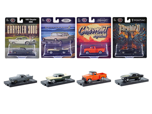 "Auto-Drivers" Set of 4 pieces in Blister Packs Release 130 Limited Edition to 9600 pieces Worldwide 1/64 Diecast Model Cars by M2 Machines  free shipping USA