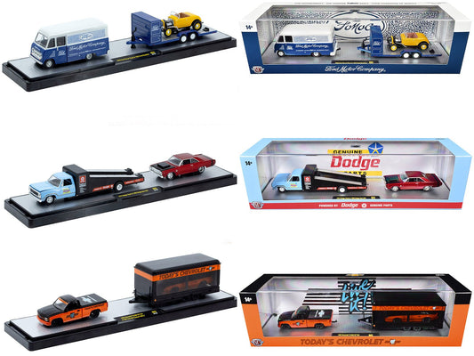 Auto Haulers Set of 3 Trucks Release 93 Limited Edition to 6000 pieces Worldwide 1/64 Diecast Model Cars by M2 Machines  free shipping USA