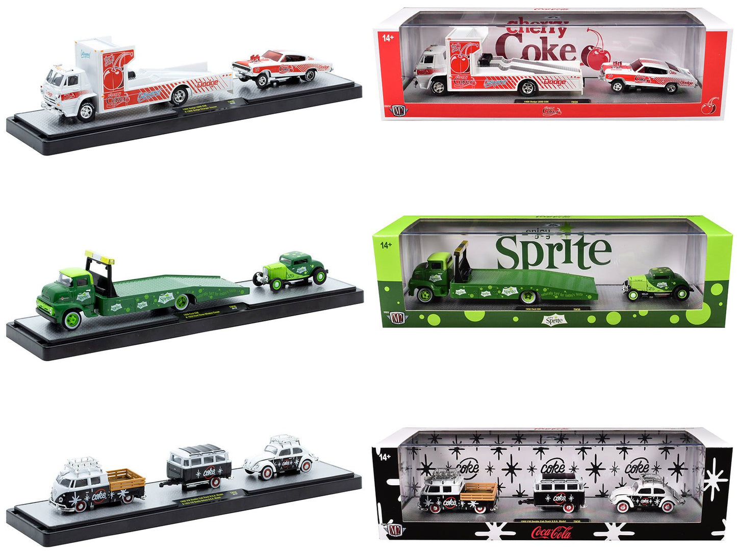 Auto Haulers "Soda" Set of 3 pieces Release 36 Limited Edition to 8000 pieces Worldwide 1/64 Diecast Models by M2 Machines  free shipping USA