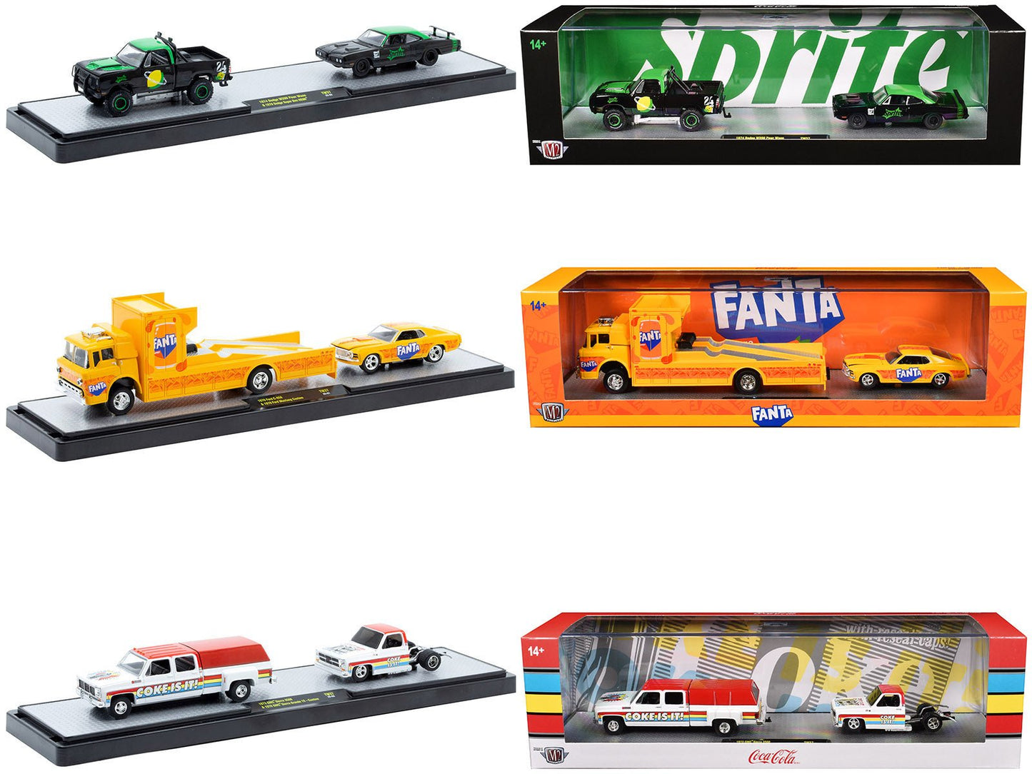Auto Haulers "Soda" Set of 3 pieces Release 37 Limited Edition to 6000 pieces Worldwide 1/64 Diecast Models by M2 Machines  free shipping USA
