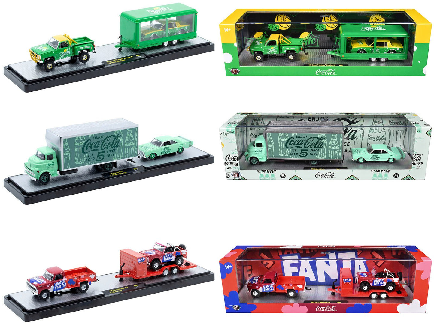 Auto Haulers "Soda" Set of 3 pieces Release 41 Limited Edition to 8200 pieces Worldwide 1/64 Diecast Models by M2 Machines  free shipping USA