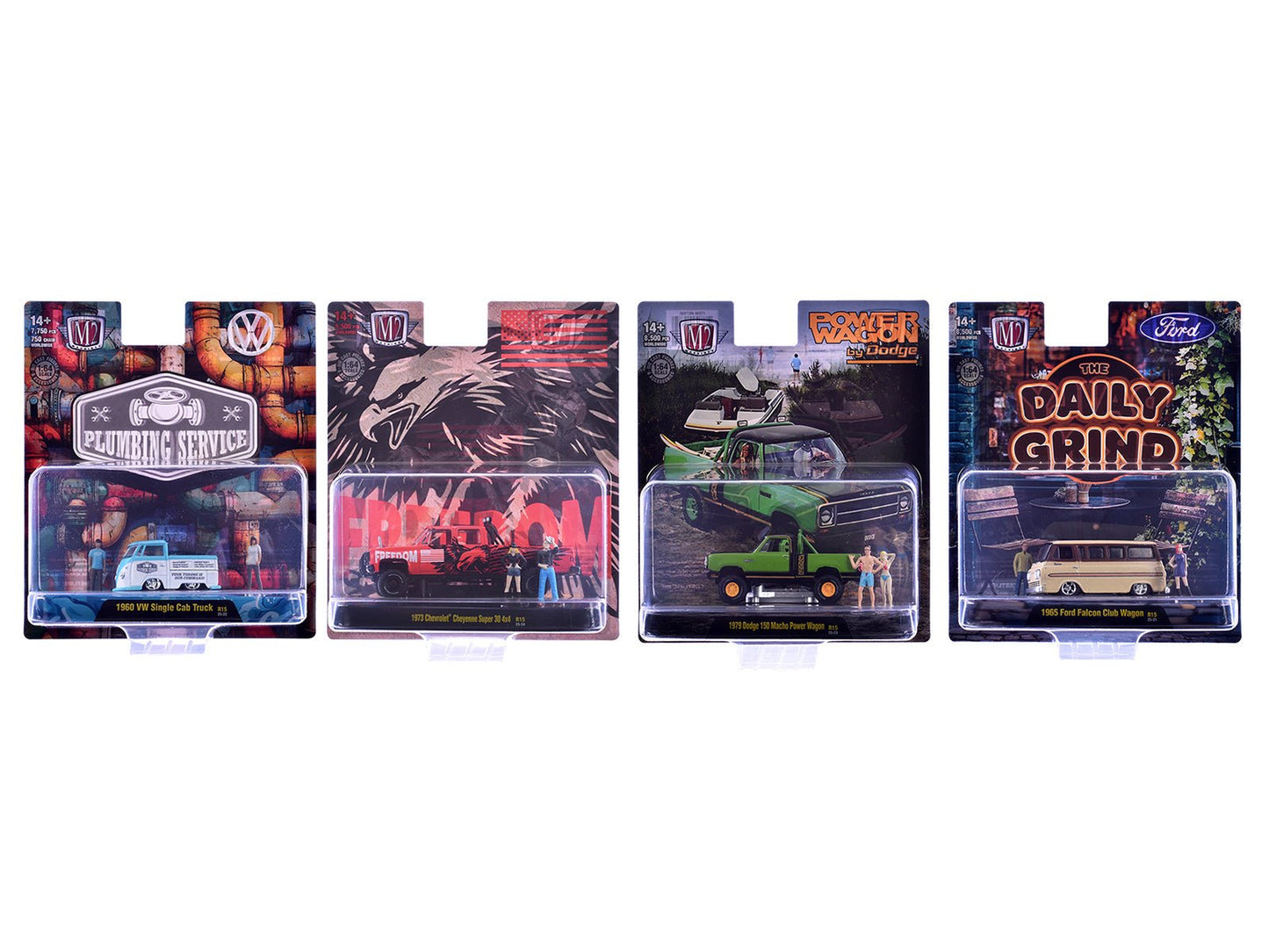 "Auto News" Release 15 Set of 4 Cars Limited Edition to 8500 pieces Worldwide 1/64 Diecast Model Cars by M2 Machines  free shipping USA
