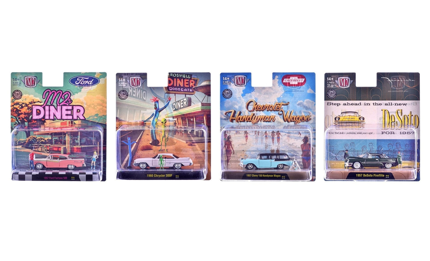 "Auto News" Release 16 Set of 4 Cars Limited Edition to 8500 pieces Worldwide 1/64 Diecast Model Cars by M2 Machines  free shipping USA