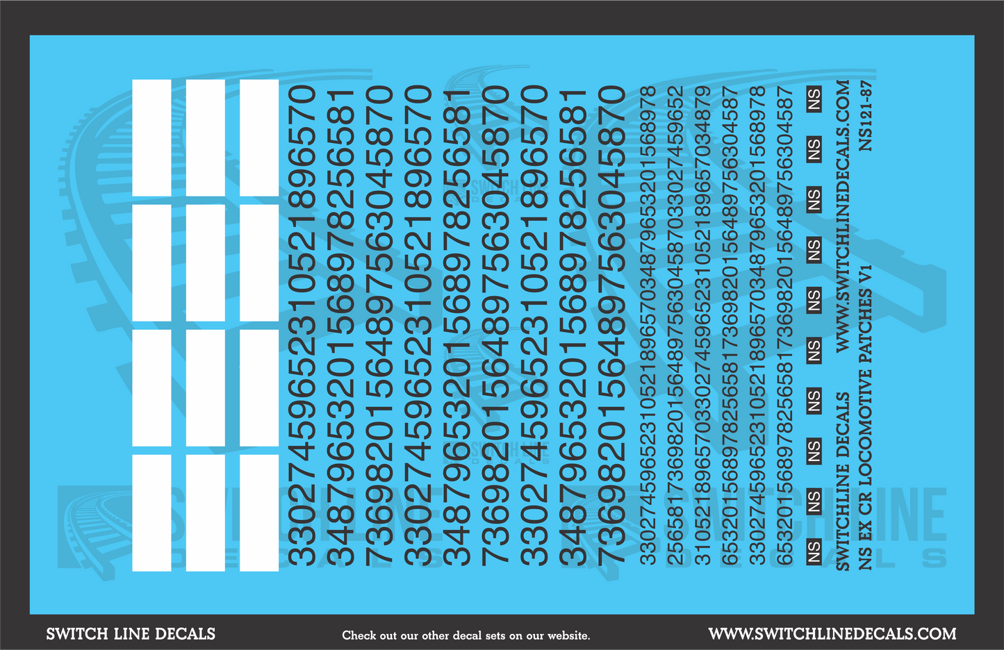 HO Scale Norfolk Southern EX Conrail Locomotive Patches V1 Decal Set