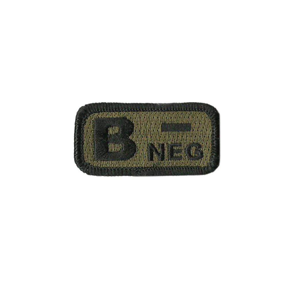 B- Blood Type Forest Patch with Hook Fastener