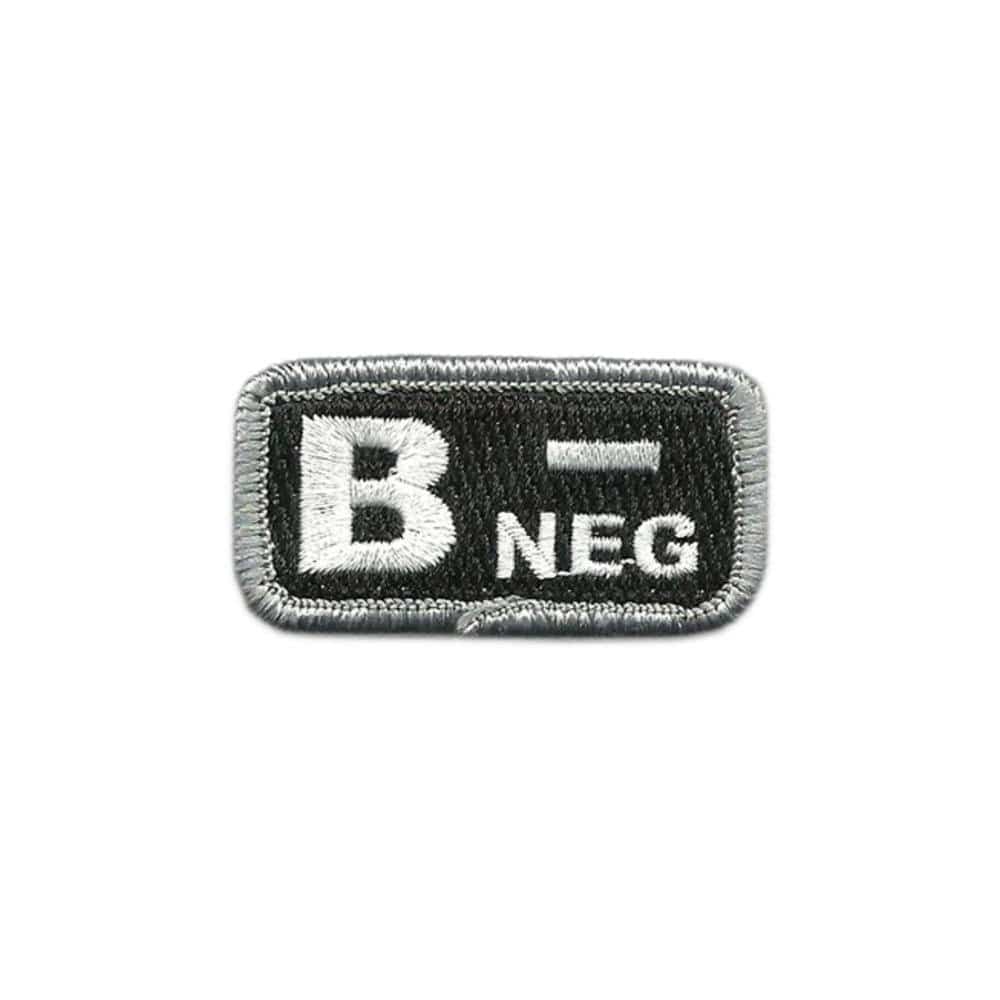 B- Blood Type Police/Tactical Patch with Hook Fastener