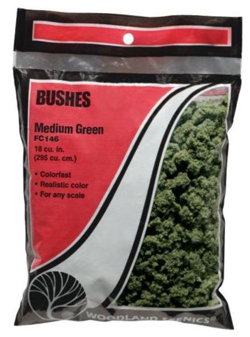 Woodland Scenics FC146 Bushes Clump Foliage Medium Green Bag Train Scenery