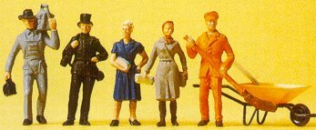 Preiser 14149 HO Scale People Working Cleaning Crew Members