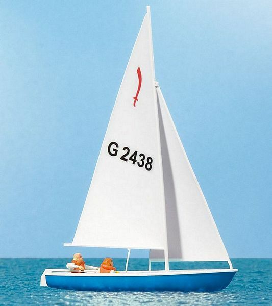 Preiser 10679 HO Scale Korsar Sailboat w/Sailors Sails Up